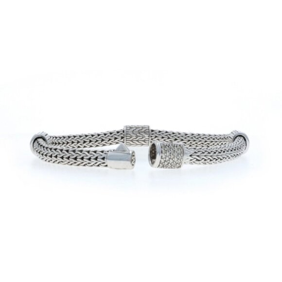 John Hardy Four Station Icon Diamond Bracelet 6 1/2" - Sterling 925 Round .75ctw - Picture 5 of 8
